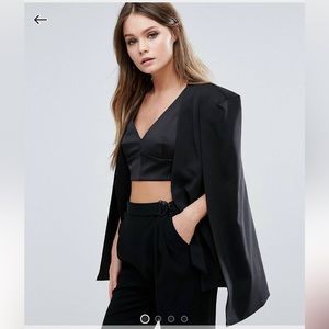 Lavish Alice Collarless Cape Blazer